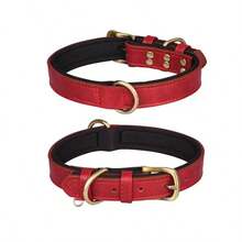 1pc Adjustable Brown PU Leather Dog Collar, Soft & Comfortable Microfiber Lining, Suitable For Small & Medium Pets - Brown - View 10