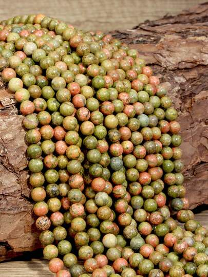 Natural Unakite Loose Beads,Perfect For Creating Jewelry Such As Necklaces, Bracelets, And Earrings About Of 38cm,Size Of 4/6/8/10mm