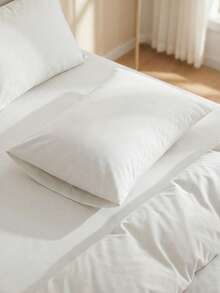 2pcs Super Soft Solid Color Pillow Cases, Lightweight As Cloud, Envelope Closure, Oeko-Tex Certified,Hotel Pillowcase,White - White - View 6