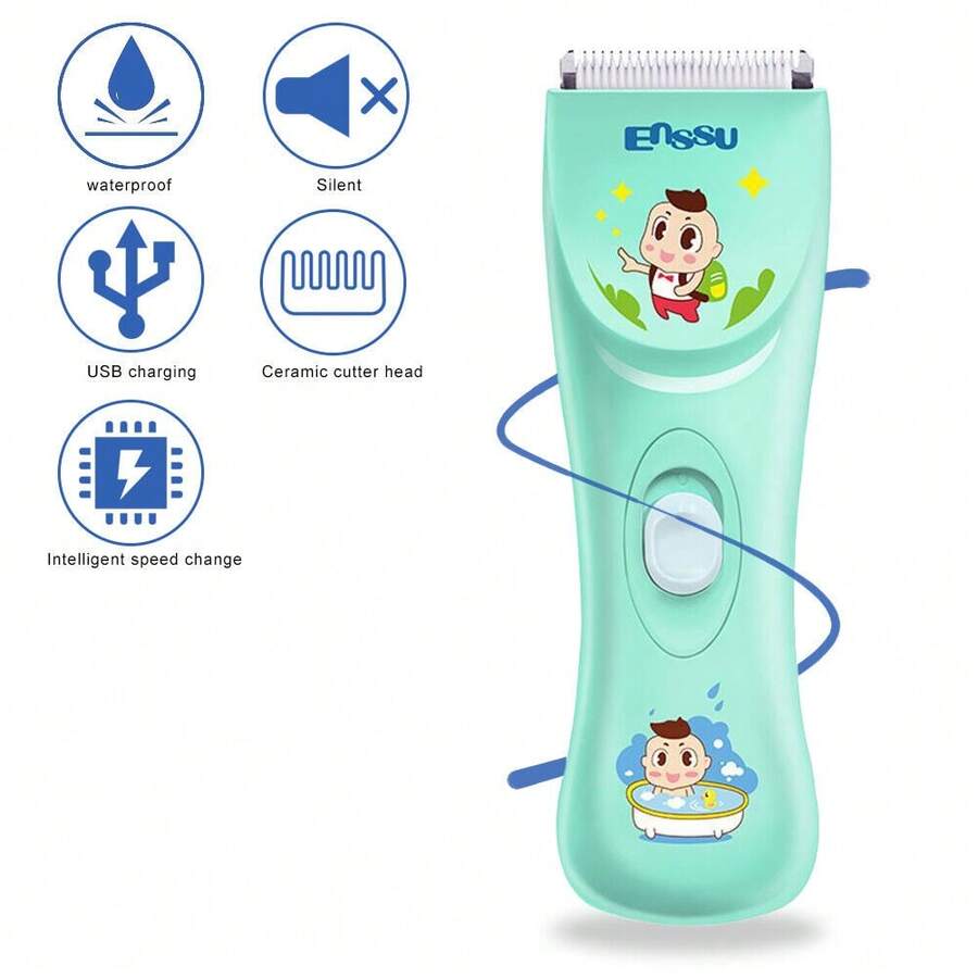 Baby Electric Hair Clipper Silent Wireless Trimmer For Children Kids Hair - View 1