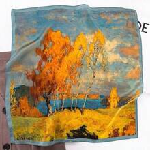 1pc Faux Silk Printed Neckerchief, Versatile Headband/Scarf For Daily Use - Multicolor - View 2