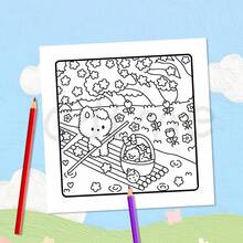 Sakura Spring: Cute Japanese Coloring Book - Explore Japan With Adorable Rabbits, Frogs And Ducks, Perfect Gift For Easter, Mother's Day, Children's Day, Father's Day, Back To School And Birthdays. Mom Gifts, K-Pop, School, Coloring Books, Stationery, Easter Gifts, Room Decor, School Supplies, Office Supplies, Gifts, Party Bag Fillers, Toys. (Comfort Space Coloring) - Cherry Blossom Spring - View 5