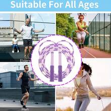 Adjustable Length Soft Bead Jump Rope - 230cm/90.5in Rope, 16.5cm/6.5in Handles - Perfect For Fitness, Suitable For Men And Women - No Power Required - Age 14+ - Made With TPE And PP Materials - Great For Thanksgiving, Christmas, And Halloween - Multicolor - View 3