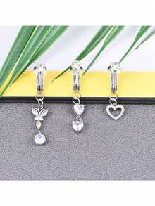 Bộ 5/3/2/1 khuyên rốn giả hình bướm, làm bằng thép không gỉ, không cần xỏ lỗ, kiểu kẹp. Màu vàng kim Millennium Gold, phù hợp cho phụ nữ. - Nhiều màu - Xem 4