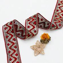 10 thước vải ren voan gợn sóng thêu, rộng 5cm, vật liệu may vá thủ công dùng để viền quần áo, phụ kiện tóc, trang trí nhà cửa, trang trí ngày lễ. - 10 thước ren thêu - Xem 6