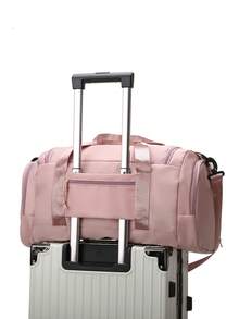 1pc Fitness Bag, Multi-Pocket Letter Pattern Nylon High Capacity Gym Workout Bag, Travel Bag - A - View 7