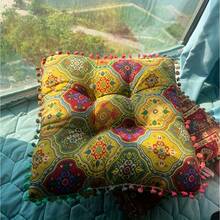 Bohemian Style Floor Cushion Meditation Pillow Thicken Soft Comfortable Living Room Bedroom Dining Room Office Multi-Functional Home Decor - 摩洛哥橙 - 查看 8