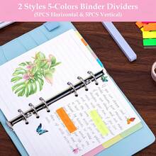 A6 Loose-Leaf Notebook Refill Paper 135 Sheets Spiral Notebook Inner Paper 3 Loose-Leaf Binder Pockets 10 Dividers 160 Fluorescent Sticky Notes Suitable For A6 Loose-Leaf Reusable Personal Planner - A6 - View 3