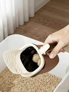 1 cái xẻng hốt cát hình gấu dễ thương có giá đỡ, dụng cụ sàng cát 2 trong 1 có thể tháo rời kèm hộp đựng chất thải, dụng cụ vệ sinh khay vệ sinh cho thú cưng tiện lợi. - Nhiều màu - Xem 4