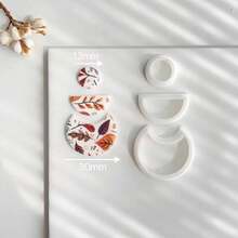 DIY Polymer Clay Earring Mold Set, Basic Shapes, Suitable For Beginners, Handmade Jewelry, Brooches And Pendants - High Precision Cutting Tools, Create Unique Accessories - White - View 13