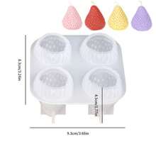 3 Peças Moldes de Vela com Formato de Morango (Velas Não Incluídas). Moldes de Vela de Silicone em Formato 3D de Morango - DIY Artesanal para Casamento, Presentes de Aniversário, Sabonete, Gesso e Moldagem de Resina - molde de morango - Visão 9