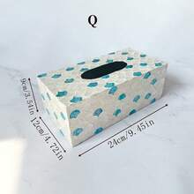 Cirelle 1个天然贝壳镶嵌装饰纸巾盒，创意ins风奢华家居纸巾架，适用于客厅、卧室、浴室，适合圣诞节、万圣节派对装饰、礼品、家居收纳整理容器 - 彩色 - 查看 14