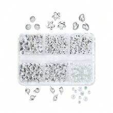 夏季海洋铆钉 DIY 工艺配件 闪亮银色海贝壳 海龟 海马 海星 珍珠 闪光环氧树脂填充装饰片 手工珠宝铸造模具用品 - 銀色 - 查看 10