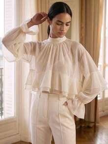 Perirose Đầm midi dáng chữ A cổ yếm màu xanh nhạt thanh lịch dành cho nữ, kiểu Pháp gợi cảm, quyến rũ cho kỳ nghỉ. - trắng - Xem 4