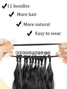 女士波浪形、自然蓬松、烫发式马尾假发，采用合成纤维制成，适合日常佩戴。 - 彩色 - 查看 3