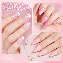 Beetles Nude Gel Nail Polish Set - 6 Colors Nude Pink Brown Neutral Jelly Gel Polish Kit - 6 Colors Romantic Shimmer - 查看 4