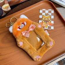 1pc Super Cute Furry Transparent Cartoon Card Holder, Ins Style Cartoon Plush Card Holder, Three Inch Photo Star Card Display Pendant, Multifunctional Id Card, Work Card, Student Card, Teacher Card, Medical Chest Card Available - A - View 20