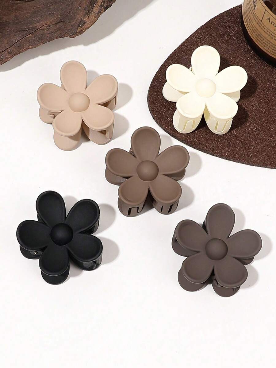 Set casuali di 4, 10 o 20 pezzi. Fermagli per capelli a forma di fiore a cinque petali in tonalità marroni latte. Accessori per capelli da donna di colore solido con finitura opaca. Fermagli per capelli di piccole dimensioni e semplici. Perfetti per fissare code di cavallo alte. Accessori per capelli carini. Ottimi regali per famiglia e amici. Regali per la Festa della Mamma. Fermagli per capelli da spiaggia per outfit estivi, viaggi, compleanni - Multicolore - Visualizzare 1