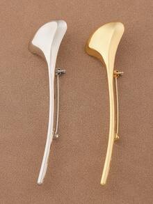 1 pieza Broche grande de hoja de Ginkgo de metal de moda, adecuado para sombreros, bufandas y vestidos - Multicolor - Ver 7