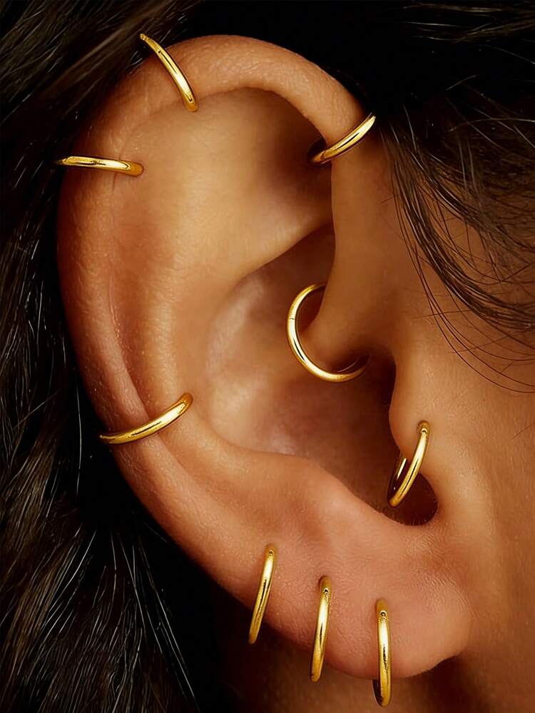 Bộ 4/1 chiếc khuyên mũi đa năng kiểu dáng đơn giản. Trang sức thép không gỉ, khuyên vách ngăn mũi, khuyên xỏ mũi. Phù hợp cho cả nam và nữ, phù hợp cho nữ giới đeo, khuyên tai dạng vòng gập. Thích hợp làm khuyên tai, khuyên tai cho dái tai, khuyên vành tai, khuyên môi, khuyên mũi. - Nhiều màu - Xem 6