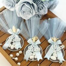 10/20 Stück Silber/Gold Spiegel Taufe Gastgeschenk Etiketten mit Bändern, Platzkarten, Taufe Souvenirs, personalisierte Hochzeitsgast Namensschilder, sportlich, personalisiertes Geschenk, einzigartiges Geschenk - Verschiedenfarbig - Übersicht 16