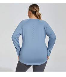 Women Plus Size Sports Tees & Tanks - 藍色 - 查看 3