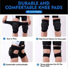2pcs Shock-Absorbing Foam Knee Pads, Anti-Slip Design, Suitable For Football, Basketball, Volleyball, Ice Skating, Dance, Kneeling Protection, Fitness And Roller Skating (Actual Product Is Shown In Figure 9, Due To Production Batch Issues, It Does Not Affect Use, 1pc Specification Available, Please Order 2pcs For A Pair) - Multiple Items - View 7