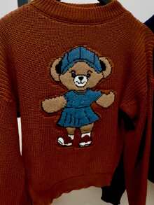 Sweater Knit Bear Polo Shirt With Mousse Yarn Detail - New Release 2026 Autumn/Winter - Ngói - Xem 2