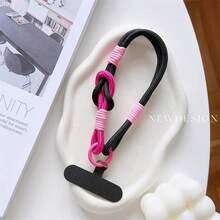 1pc Multicolor Buckle Short Thick Phone Lanyard, Sturdy Wrist Strap For Outdoor, Camera, Water Bottle, Key Chain, Unisex High-End Wide Version Hanging Cord With Clip - Multicolor - View 14