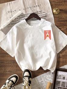 女士夏季上衣、女士度假装、女士T恤、夏季穿搭、女士夏季沙滩装、女士休闲衬衫、大码T恤 - 女士休闲圆领短袖T恤 白色 - 白色 - 查看 3