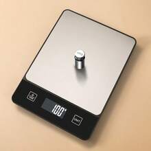 1pc Digital Kitchen Scale, 10kg/22lb - Stainless Steel Easy To Clean Material, Suitable For Baking And Cooking, Measures In G/Oz With 1g Precision, LCD Display, Tare Function, Non-Rechargeable, Requires 2*AAA Batteries (Not Included) - Black - View 6