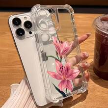 1pc Phone Case - Transparent Phone Case With Pink Lily Flower Design For Iphone 17 Pro Max 17 Pro 17 Plus 17 For Iphone 16 Pro Max 16 Pro 16 Plus 16 For Iphone 15 Pro Max 15 Pro 15 Plus 15 For Iphone 13 Pro Max 13 Pro 13 Plus 13 Iphone 16 Case Phone Cases - 1 cái - Xem 8