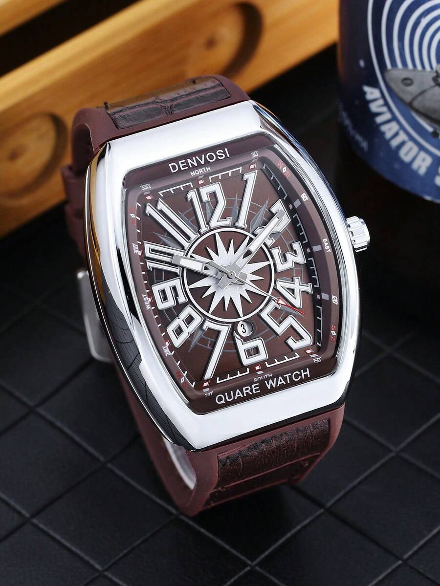 Men's Starry Sky Barrel Luxury Watch With Silicone Strap