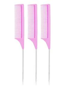 1/3/10支装钢制尖尾梳、碳纤维耐热梳、不锈钢尖尾梳 - 黑色 - 查看 15