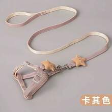 Teddy Pomeranian Dog Harness Leash Set, Suitable For Small & Medium Dogs, Pet Supplies, Dog Leash - Khaki - View 2