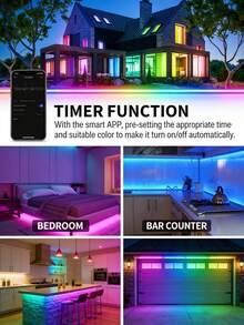 1pc Flexible RGB LED Neon Light Strip With Remote Control, Smart Lighting Modes, USB Powered, Length Options From 1m To 5m, Multi-Color Lighting For Christmas, Valentine's Day, Birthday Party Decoration, Suitable For Living Room, Bedroom And More - Multi-color light - View 4
