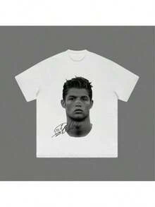 Piece Ronaldo T-Shirt With Big Head, Vintage Ronaldo T-Shirt, Unisex Football Jersey, Sweatshirt, Graphic T-Shirts, Streetwear For Women And Men - 魏斯 - 查看 1