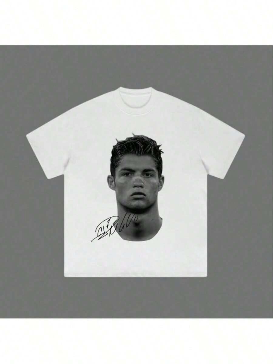 Piece Ronaldo T-Shirt With Big Head, Vintage Ronaldo T-Shirt, Unisex Football Jersey, Sweatshirt, Graphic T-Shirts, Streetwear For Women And Men - 魏斯 - 查看 1