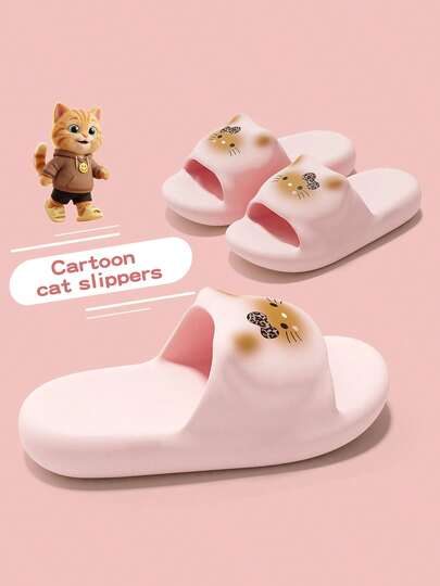 MAOLI Women's Home Slippers, Leopard Print Bow-Knot Siamese Cat Design, Cute & Elegant, Suitable For Indoor/Outdoor, Beach, Vacation, Casual Daily Wear. Lightweight, Comfortable, Non-Slip, Quick-Drying Plastic Slippers For Women, Suitable For All Seasons, Bathroom, College Style