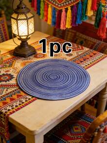 1/4/6pcs Bohemian Style Minimalist Placemats, Suitable For Weddings, Parties, Country Gatherings, Picnics, Outdoor Dining, Birthday Banquets, Dining Table Decor - Multicolor - View 10