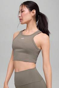 Alo Yoga Aspire Tank True To Close-Fitting Women's  White/Black  W2675rg - 深灰色 - 查看 1