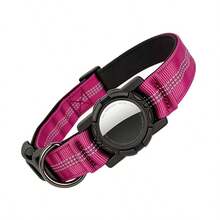 1pc AirTag Holder, Durable Nylon Pet Collar Suitable For AirTag, Anti-Slip Comfortable Non-Choke Dog Collar, AirTag Not Included - Red Violet - View 12