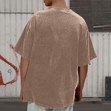 Oversized Graphic Tshirts For Men Acid Wash Los Angeles Vintage Tees Streetwear Baggy Cotton Shirts Casual Topssummer Outfits For Women - 咖啡 - 查看 5