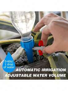 Adjustable Valve, Self-Spray Pot Drip Irrigator, Indoor/Outdoor Potted Plant Vacation Watering System, 10pcs Slouchy Automatic Plant Waterer, Suitable For Potted Plants, Indoor Plants, Patio Plants, Hanging Baskets, Balcony Planters, Suspended Plants, Provides Different Water Amounts Based On Plant And Flower Needs - 10pcs - View 3