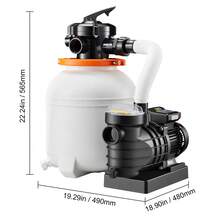 13 In Sand Filter Pump For Above Ground Pool, 0.75 HP 3500 GPH, Swimming Pool Sand Filter Pump With Pre-Assembled Core & Leak-Resistant Design, 6-Way Valve, High-Efficiency Filtration For Pools - 查看 10