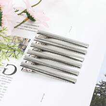 Paquete de 100 pinzas para el pelo de 75 mm, grandes, lisas, planas, plateadas, cocodrilo, pinzas para el pelo, horquillas, peluquería, sección, rizos, pasadores, accesorios para manualidades para mujeres y niñas - 1 - Ver 7