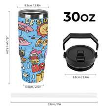 30oz  Have Good Day Stanley Style Tumbler Wrapped Graffiti SGRHO Mug - trắng - Xem 2