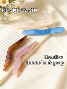 Soporte de libro para el pulgar, sujeta páginas, útiles escolares, herramienta de asistencia para la lectura, accesorios de libros para estudiantes, marcadores de libros prácticos, de vuelta a la escuela - Multicolor - Ver 11
