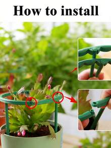4/1pc-Plant Support Rings, Suitable For Greenhouse Gardens, Can Be Used As Semi-Circular Fixing Rods For Indoor Flowers And Climbing Plants, Adjustable Flexible Bonsai Tools, Helpful For Height Fixing. Suitable For Greenhouse Gardening, Indoor Flower Racks, Lightweight Planting Tools, Gardening Stakes, Greenhouse Growers, Home Gardeners, Suitable For Indoor/Outdoor Small Plants. - Monochrome - View 5