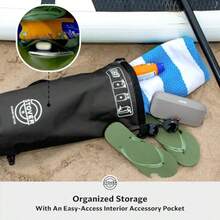 STOVER - Bolsa impermeable unisex de 5/10/25/30/40/55 L mochila pequeña ligera con cierre enrollable y funda para teléfono para kayak viajes senderismo pesca tubing campamento y playa negro - 5L Negro - Ver 4